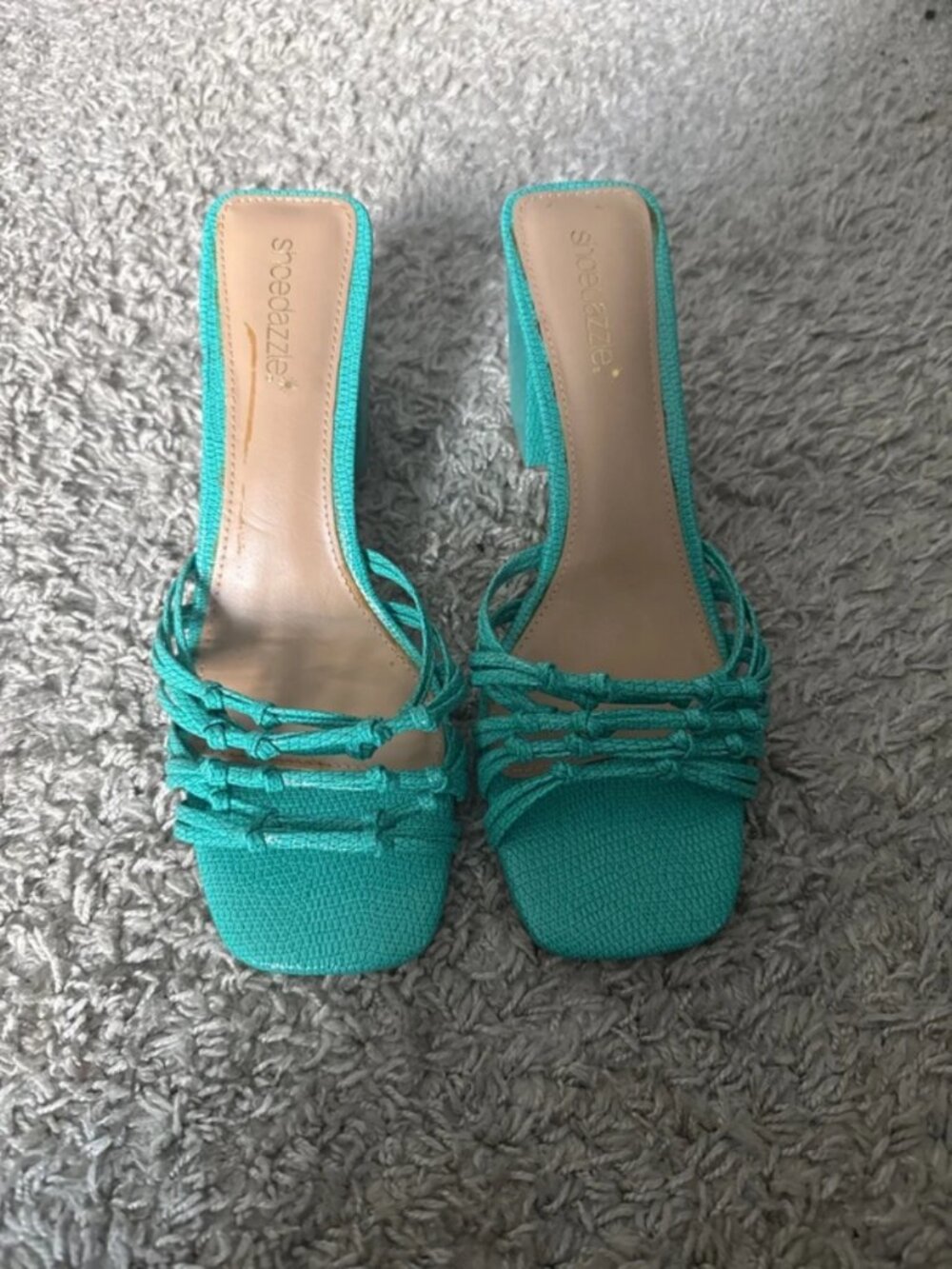 Teal high heels